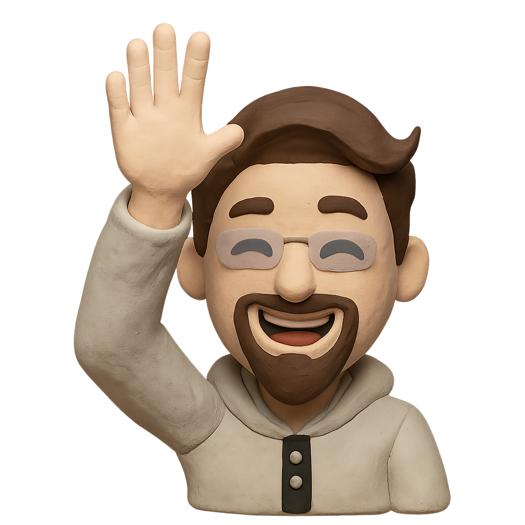 Portrait Memoji pâte à modeler — salut de la main
